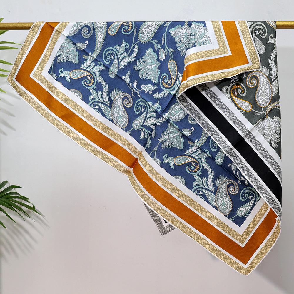 inRealSilk Double-Sided Heterochromatic Printing 03# 88cm*88cm A Large Square 100% Silk Scarves
