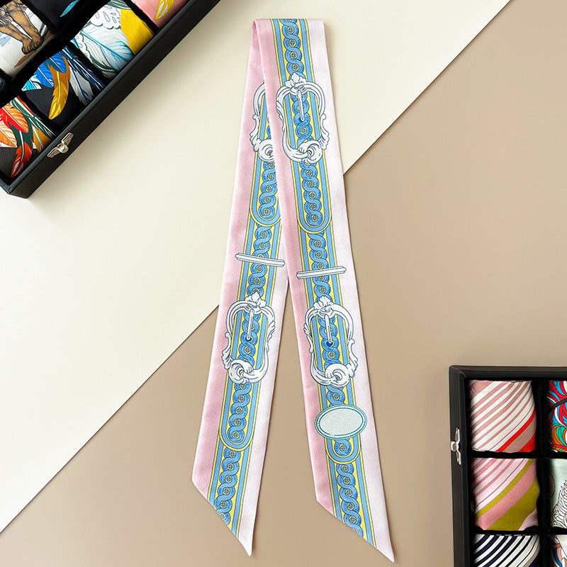 inRealSilk Twilly 18mm High Quality Powder Blue Court Harness 86cm*5cm 100% Silk (Mulberry Silk) Hair Bands&Bags Ribbons&Neckband