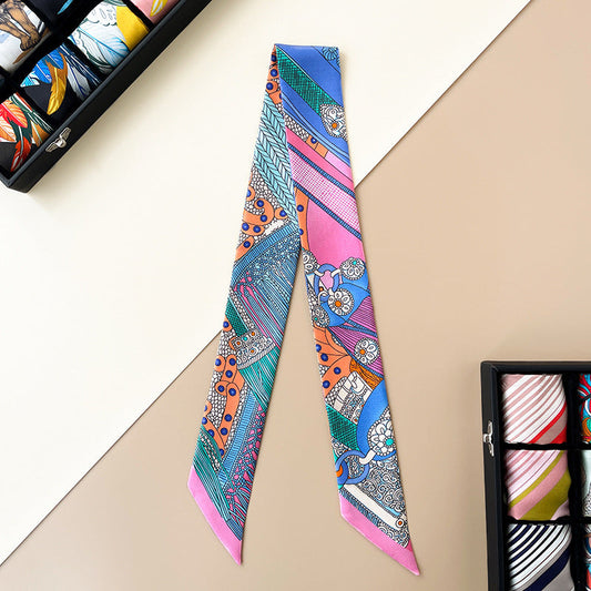 inRealSilk Twilly 18mm High Quality Colored Saddles 86cm*5cm 100% Silk (Mulberry Silk) Hair Bands&Bags Ribbons&Neckband