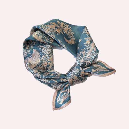 inRealSilk Printed Fashion Scarf 01# 53cm*53cm Print 100% Silk Small Square Silk Scarf Neckerchiefs&Bandana&Handkerchief