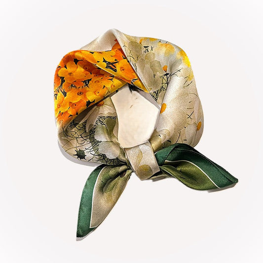 inRealSilk Printed Fashion Scarf 04# 53cm*53cm Print 100% Silk Small Square Silk Scarf Neckerchiefs&Bandana&Handkerchief