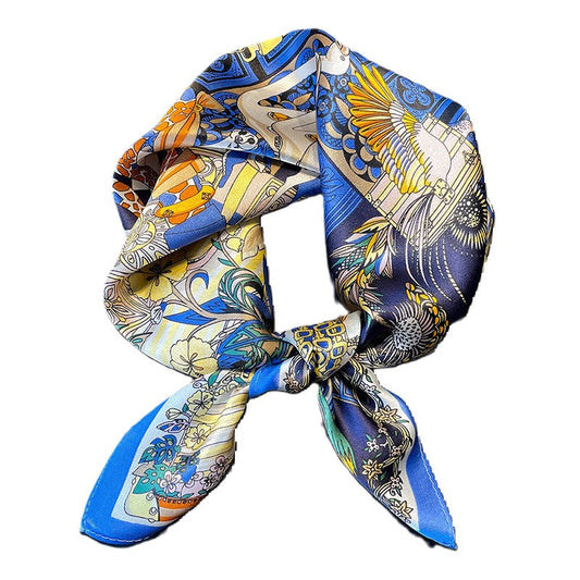 inRealSilk Printed Fashion Scarf 06# 53cm*53cm Print 100% Silk Small Square Silk Scarf Neckerchiefs&Bandana&Handkerchief
