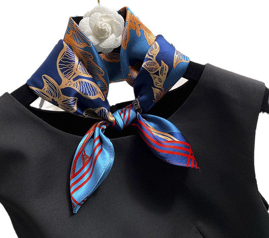 inRealSilk Printed Fashion Scarf 12# 53cm*53cm Print 100% Silk Small Square Silk Scarf Neckerchiefs&Bandana&Handkerchief