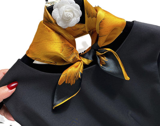 inRealSilk Printed Fashion Scarf 14# 53cm*53cm Print 100% Silk Small Square Silk Scarf Neckerchiefs&Bandana&Handkerchief