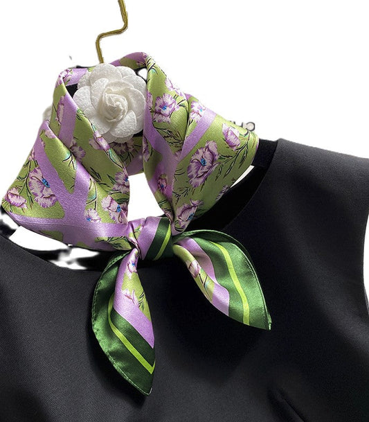 inRealSilk Printed Fashion Scarf 16# 53cm*53cm Print 100% Silk Small Square Silk Scarf Neckerchiefs&Bandana&Handkerchief