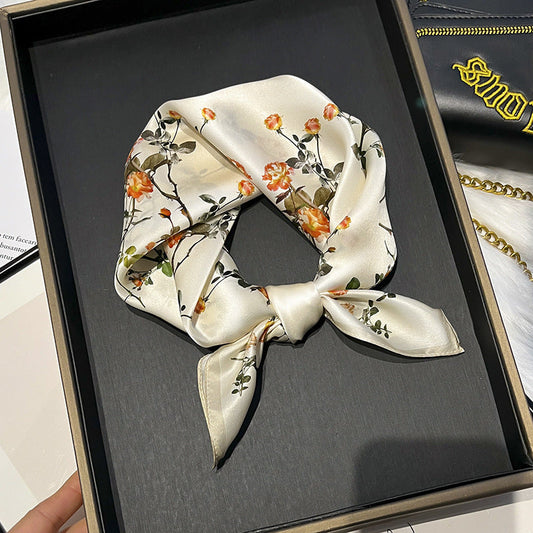 inRealSilk Printed Fashion Scarf 21# 53cm*53cm Print 100% Silk Small Square Silk Scarf Neckerchiefs&Bandana&Handkerchief
