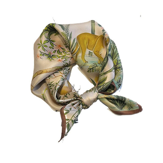 inRealSilk Printed Fashion Scarf 22# 53cm*53cm Print 100% Silk Small Square Silk Scarf Neckerchiefs&Bandana&Handkerchief