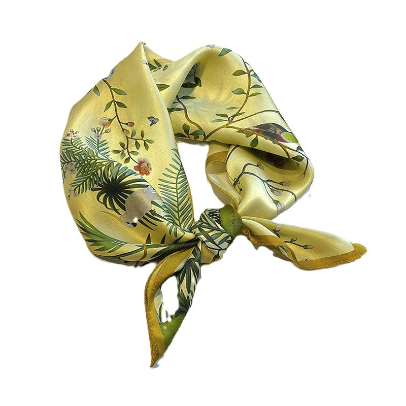 inRealSilk Printed Fashion Scarf 23# 53cm*53cm Print 100% Silk Small Square Silk Scarf Neckerchiefs&Bandana&Handkerchief