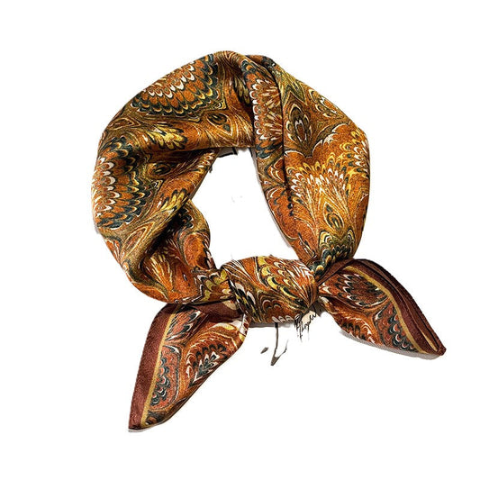 inRealSilk Printed Fashion Scarf 24# 53cm*53cm Print 100% Silk Small Square Silk Scarf Neckerchiefs&Bandana&Handkerchief