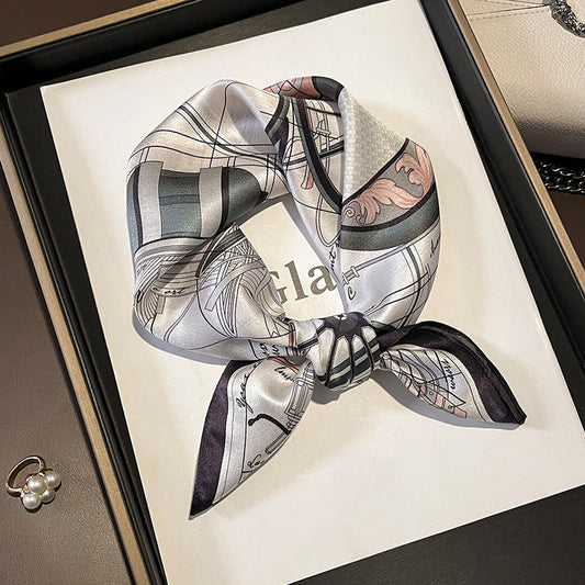 inRealSilk Printed Fashion Scarf 28# 53cm*53cm Print 100% Silk Small Square Silk Scarf Neckerchiefs&Bandana&Handkerchief