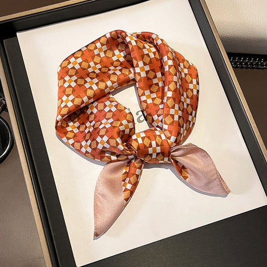 inRealSilk Printed Fashion Scarf 32# 53cm*53cm Print 100% Silk Small Square Silk Scarf Neckerchiefs&Bandana&Handkerchief
