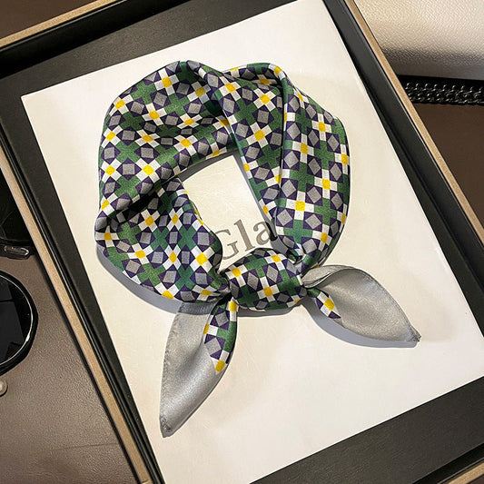 inRealSilk Printed Fashion Scarf 33# 53cm*53cm Print 100% Silk Small Square Silk Scarf Neckerchiefs&Bandana&Handkerchief