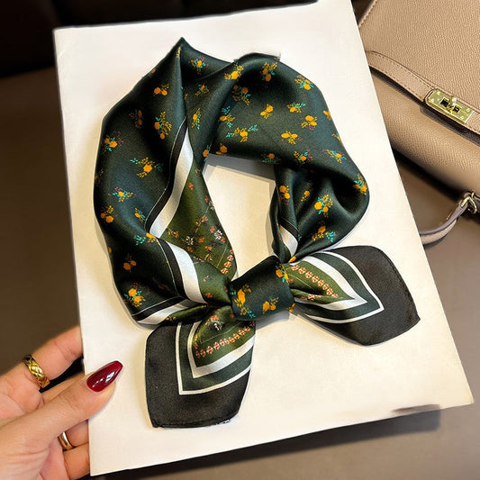 inRealSilk Printed Fashion Scarf 36# 53cm*53cm Print 100% Silk Small Square Silk Scarf Neckerchiefs&Bandana&Handkerchief