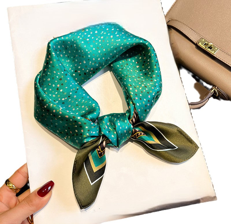 inRealSilk Printed Fashion Scarf 39# 53cm*53cm Print 100% Silk Small Square Silk Scarf Neckerchiefs&Bandana&Handkerchief