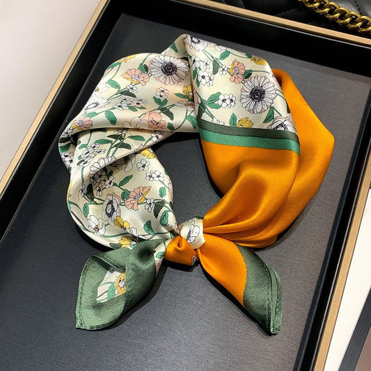 inRealSilk Printed Fashion Scarf 43# 53cm*53cm Print 100% Silk Small Square Silk Scarf Neckerchiefs&Bandana&Handkerchief