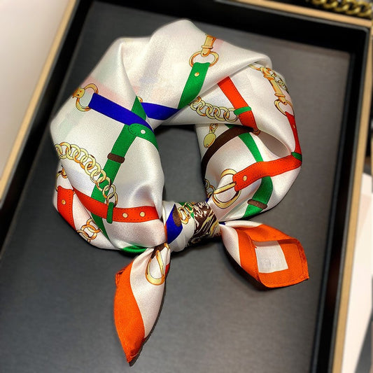 inRealSilk Printed Fashion Scarf 44# 53cm*53cm Print 100% Silk Small Square Silk Scarf Neckerchiefs&Bandana&Handkerchief