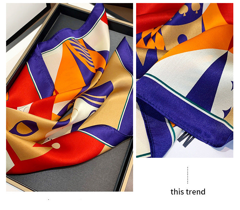 inRealSilk Printed Fashion Scarf 50# 53cm*53cm Print 100% Silk Small Square Silk Scarf Neckerchiefs&Bandana&Handkerchief