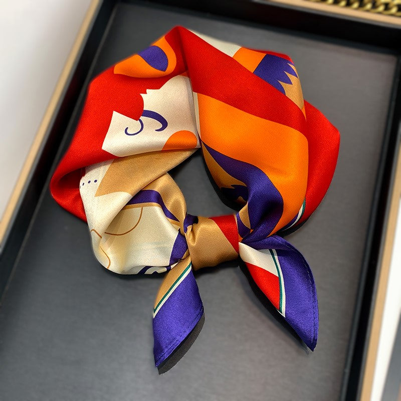 inRealSilk Printed Fashion Scarf 50# 53cm*53cm Print 100% Silk Small Square Silk Scarf Neckerchiefs&Bandana&Handkerchief