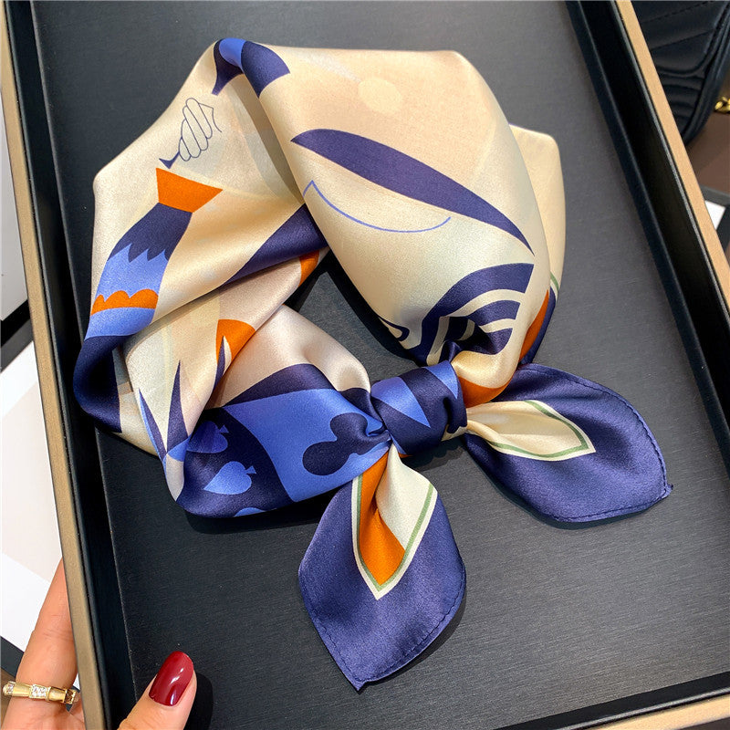 inRealSilk Printed Fashion Scarf 51# 53cm*53cm Print 100% Silk Small Square Silk Scarf Neckerchiefs&Bandana&Handkerchief