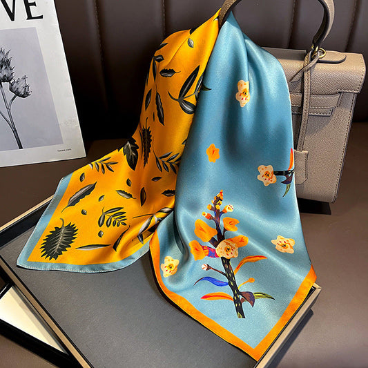 inRealSilk 015# 68cm*68cm 100% Silk Small Square Scarf Small Neckerchief with Suit