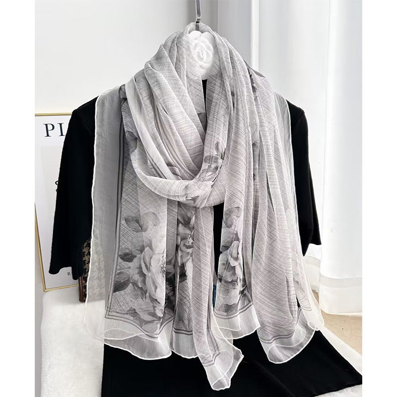 inRealSilk #19 85cm*185cm 100% Chiffon Silk Long Shawls&Scarves