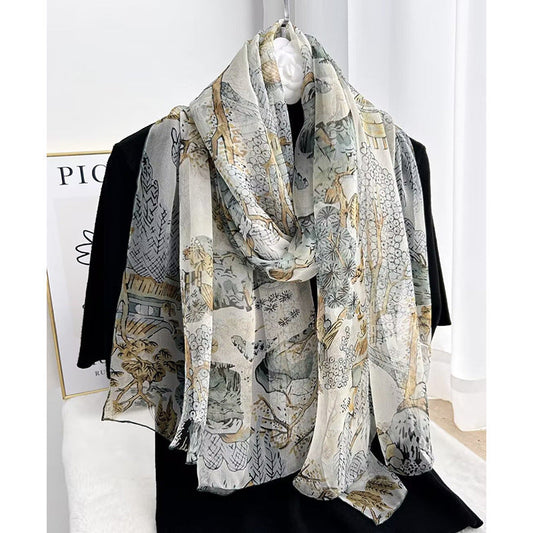 inRealSilk #01 85cm*185cm 100% Chiffon Silk Long Shawls&Scarves