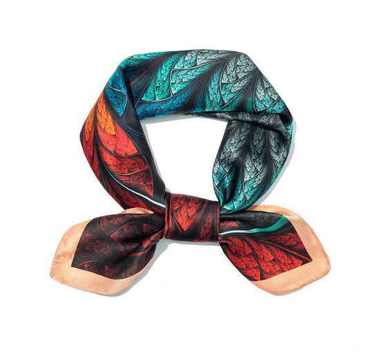 inRealSilk Red 70cm*70cm 100% Silk Small Square Scarf Fashion Commuting Style