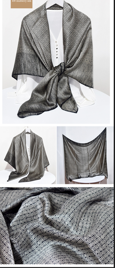 inRealSilk Little Fragrance Knitting 135cm*135cm A Large Square 100% Silk Scarves