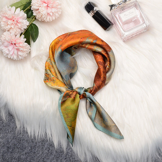 inRealSilk Birch Forest 53cm*53cm Print 100% Small Square Silk Scarf Neckerchiefs&Bandana