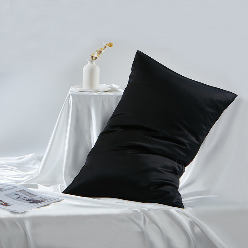 inRealSilk Black Color 100% Silk Both Sides Pillowcase 19mm