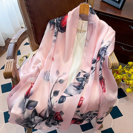 inRealSilk Printing 02# 50cm*170cm 100% Silk Shawls&Scarves