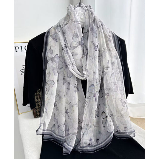 inRealSilk #02 85cm*185cm 100% Chiffon Silk Long Shawls&Scarves