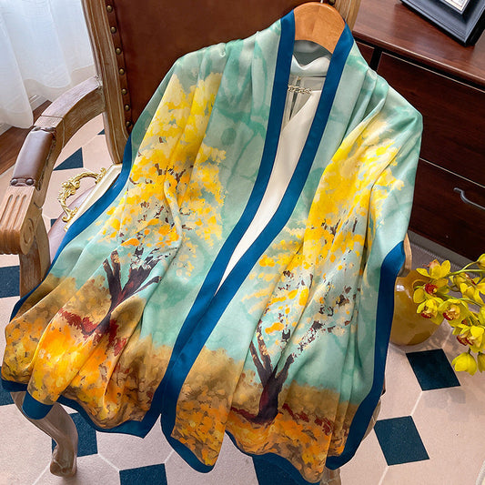 inRealSilk Printing 13# 50cm*170cm 100% Silk Shawls&Scarves