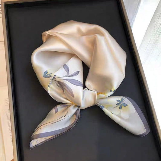 inRealSilk Beige 53cm*53cm 100% Small Square Silk Scarf Neckerchiefs&Bandana
