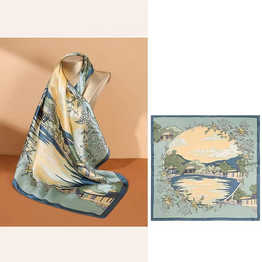 inRealSilk Idyllic 68cm*68cm 100% Silk Small Square Scarf