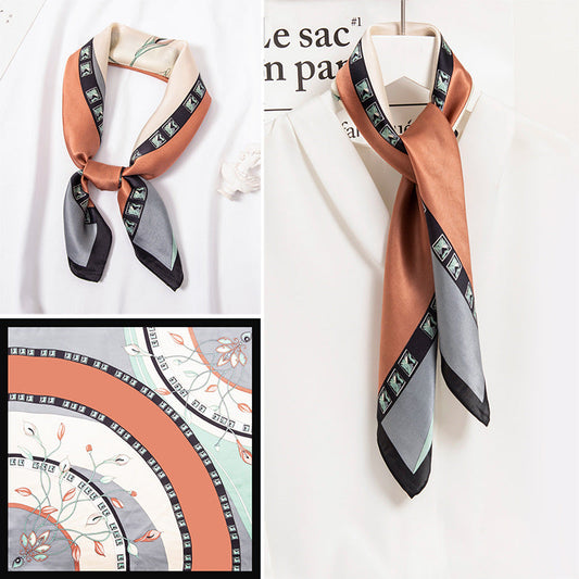 inRealSilk Folded Gray 65cm*65cm 100% Silk Small Square Scarf Small Neckerchief with Suit