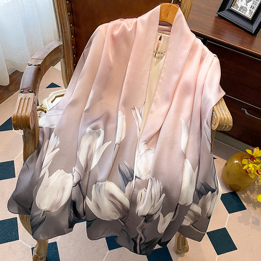 inRealSilk Printing 25# 50cm*170cm 100% Silk Shawls&Scarves