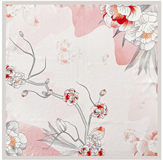 inRealSilk Pink Flower 53cm*53cm Print 100% Silk Small Square Silk Scarf Neckerchiefs&Bandana