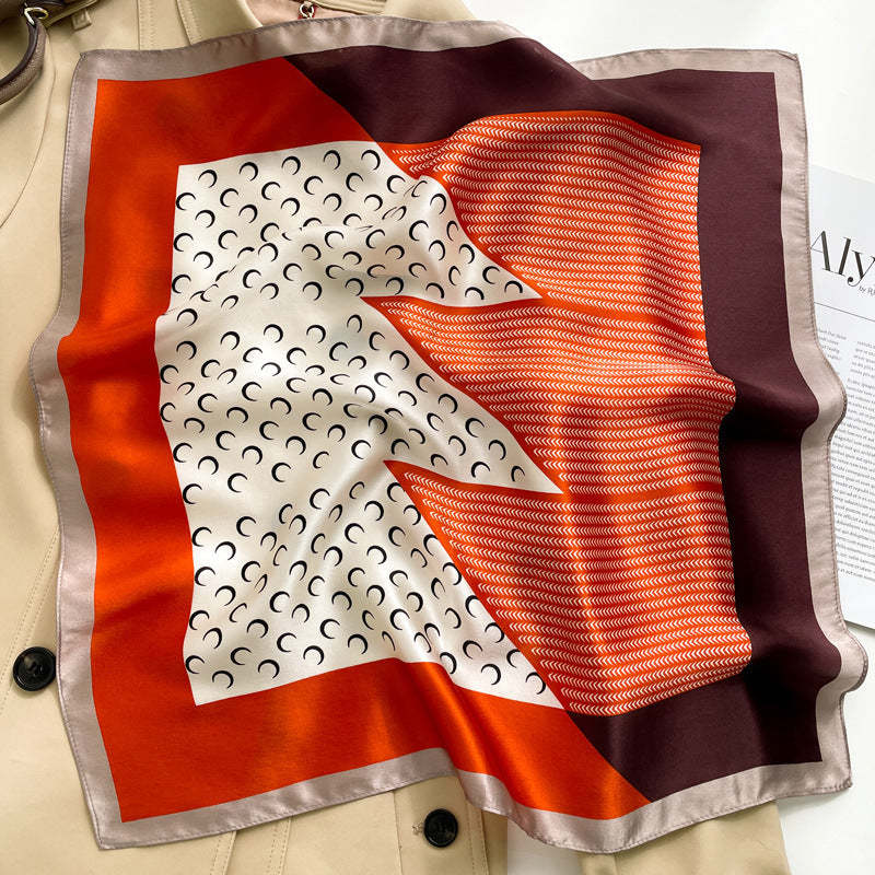 inRealSilk Red Color Scheme 50cm*50cm 100% Small Square Silk Scarf Neckerchiefs&Bandana