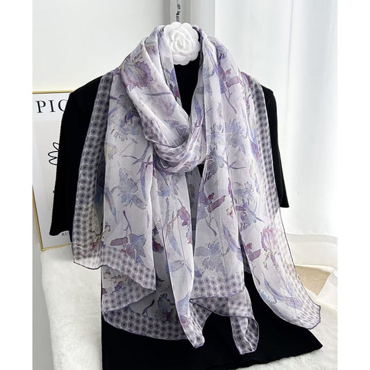 inRealSilk #04 85cm*185cm 100% Chiffon Silk Long Shawls&Scarves