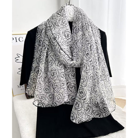 inRealSilk #05 85cm*185cm 100% Chiffon Silk Long Shawls&Scarves