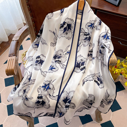inRealSilk Printing 05# 50cm*170cm 100% Silk Shawls&Scarves