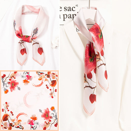 inRealSilk Yearn Red 65cm*65cm 100% Silk Small Square Scarf Small Neckerchief with Suit