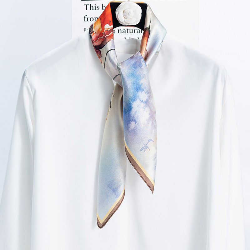 inRealSilk Love At First Sight 70cm*70cm 100% Silk Small Square Scarf Fashion Commuting Style