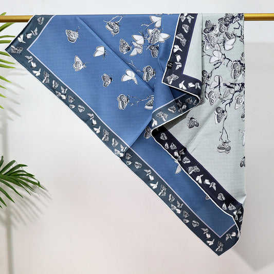 inRealSilk Double-Sided Heterochromatic Printing 04# 88cm*88cm A Large Square 100% Silk Scarves