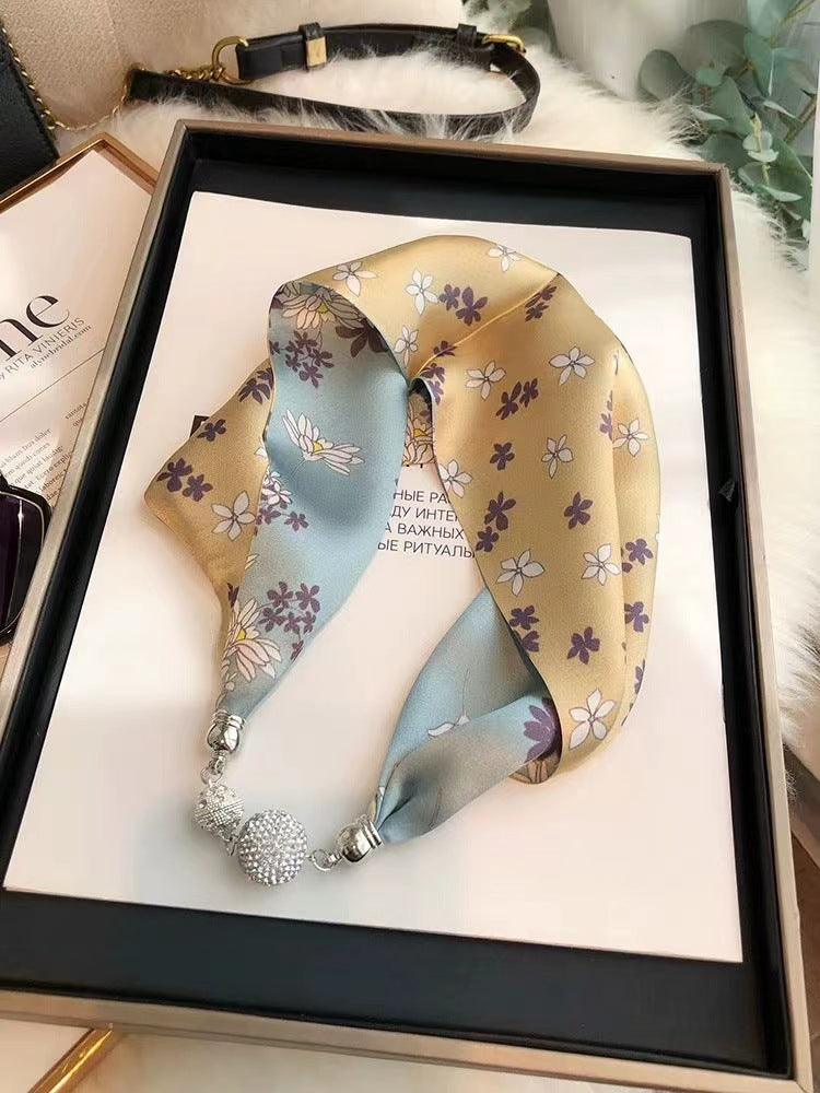 inRealSilk #6 13cm*60cm 100% Silk Necklace Scarf Soft And Breathable