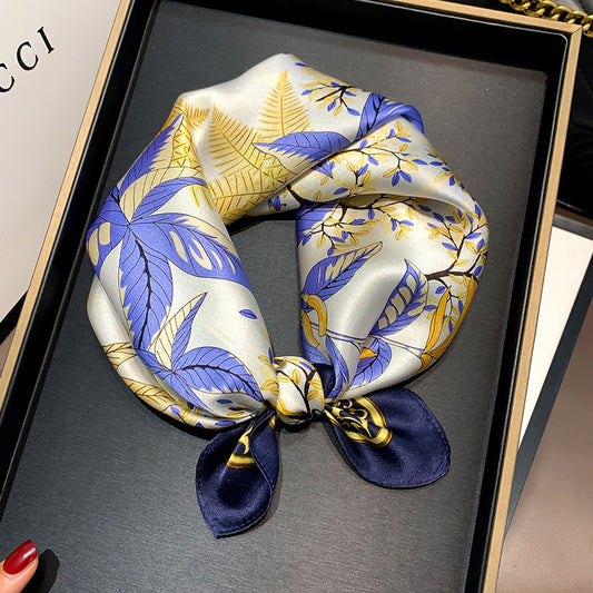 inRealSilk  53cm*53cm Navy Blue 100% Small Square Silk Scarf Neckerchiefs&Bandana