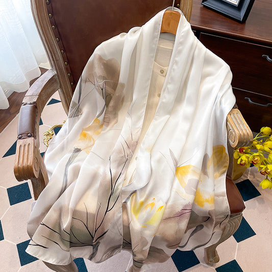 inRealSilk Printing 18# 50cm*170cm 100% Silk Shawls&Scarves