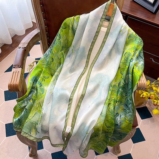 inRealSilk Printing 16# 50cm*170cm 100% Silk Shawls&Scarves