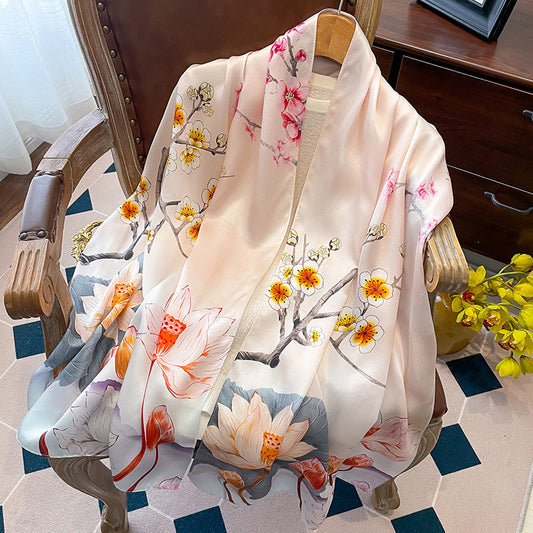 inRealSilk Printing 21# 50cm*170cm 100% Silk Shawls&Scarves